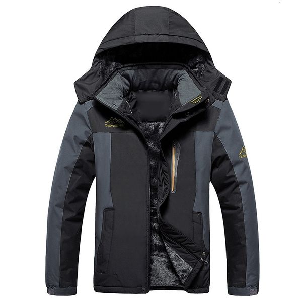 

2021 new winter overcoat hooded waterproof male jakcet thicken warm casual men jacket fashion plus size 6xl outerwear 2cni, Black