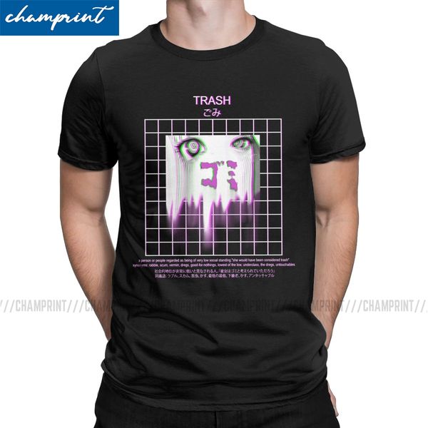 

trash sad japanese anime aesthetic prison school fun short sleeve crew neck plus size sport hooded sweatshirt hoodie men t shirt