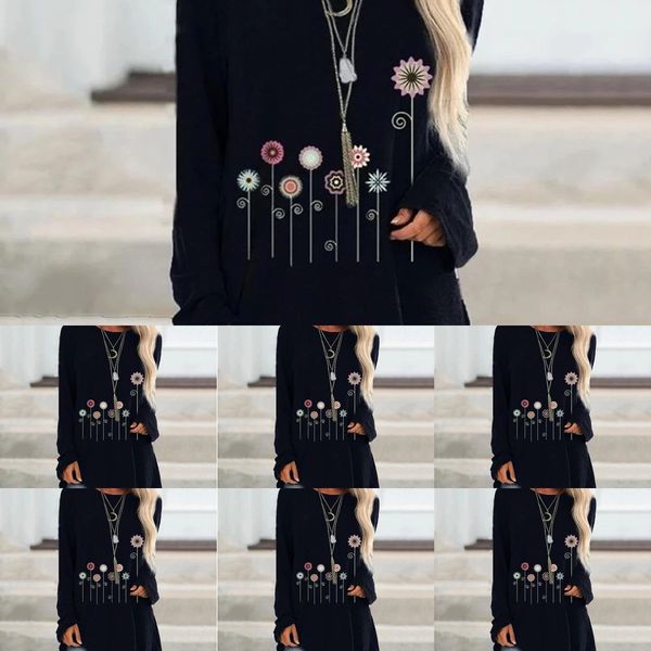 

gmbd женщины повседневная градиент hoodie осень топы рукава полосатый пуловер лоскутная радуга зуатрас длинная одежда футболка рубашки tee l