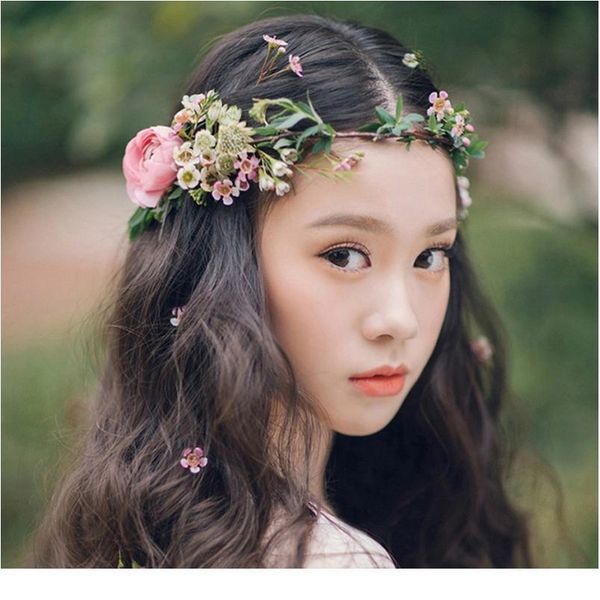 

women girl hair accessories headband festival bohemian flower crown wreath decoration for the hair wedding party bride jllqnk