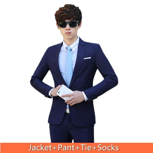 

mens wedding suits tuxedo set slim fit man suits brand blazer masculino dress suit for men ukraine (jacket+pant+tie+sock)1, White;black