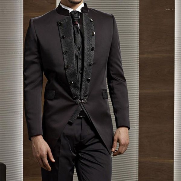 

2017 groom tuxedo chocolate double-breasted wedding dinner groom men suits man bridegroom men suit (jacket+pants+tie+vest)1, White;black