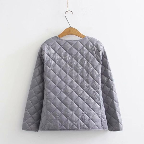 

2021 new 4xl plus size lightweight cotton women winter warm liner collarless coat female slim jackets 80l6, Black