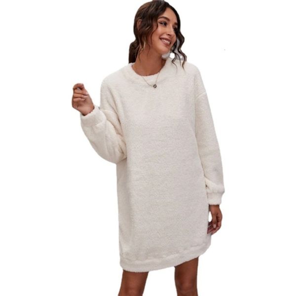 

2020 new solid color maomao home casual round neck long sleeve loose sweater for women sweatshirt hoodies pullover woman ing, Black
