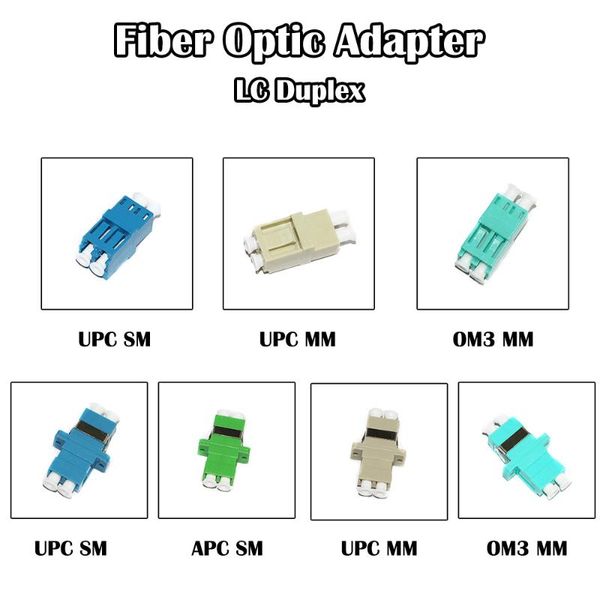

50 шт lc upc / apc адаптер sm одномодовый mm multi mode duplex оптического волокна ftth ethernet сети