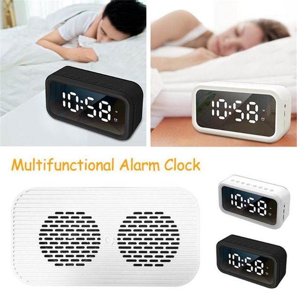 

other clocks & accessories rechargeable multifunctional alarm clock electronic bluetooth speaker radio supports real-time temperature displa