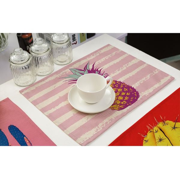 

розовая сосна кактус напечатанный напиток принадлежности для ужина столик коврик цветочный дизайн кухня украшения аксессуары мантель индивид