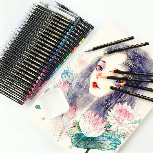 

24/48 colors soft painting set manga comic watercolor markers pen calligraphy brush artist supplies q1107