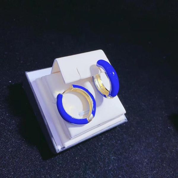 

2020 ювелирных изделий металла 24мм эмаль обруч серьги для женщин малый круглый круг huggie серьги уха манжета девушки, Golden;silver