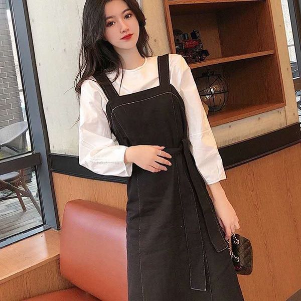 

3lmmu suit skirt over knee sleeve two highlong dress strapless with waist shoulder strap skirtsuit long skirt closingthin and piece dress in, Gray