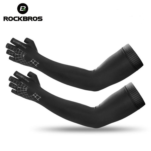 

rockbros 2 в 1 спорт arm sleeve перчатки дышащий эластичность бег пешеходные driving рукава руки теплые перчатки для защиты от солнца bbyyjb, Black
