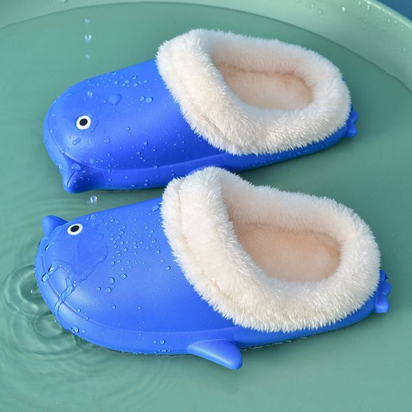 

waterproof slippers for family funny animal penguin home shoes girls plush slippers womens winter slides x1020, Black