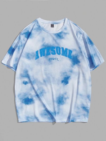 

men letter graphic tie dye tee u8nx#, White;black