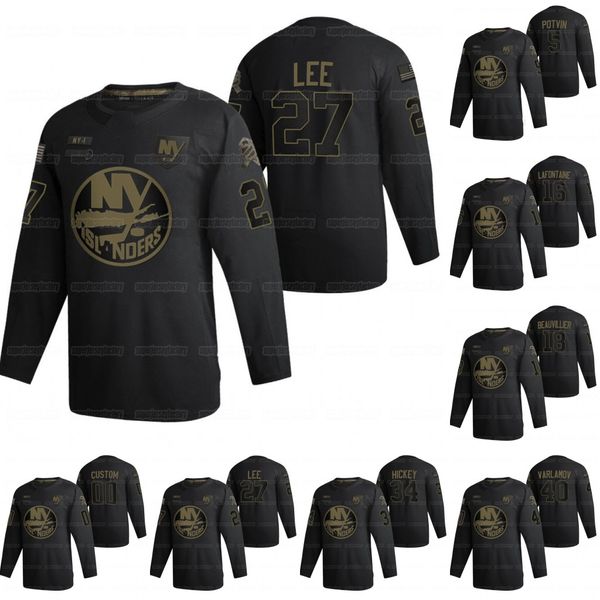 

new york islanders 2020 veterans day jersey anders lee casey cizikas mathew barzal pat lafontaine anthony beauvillier thomas hickey, Black;red