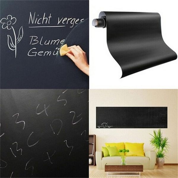 

45x200cm chalk board blackboard stickers removable vinyl draw decor mural decals art chalkboard wall sticker for children kids rooms