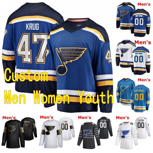 

2020 2021 сент-луис блюз хоккей джерси 21 jake соседи джон гиллис 47 тори круг стив santini curtis mckenzie пользовательские мужчины женщины, Black;red