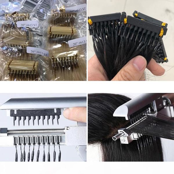 

6d virgin hair extensions blonde 613 or natural color 14 inch to 26 inch 10a brazilian human hair extensions new arrival, Black