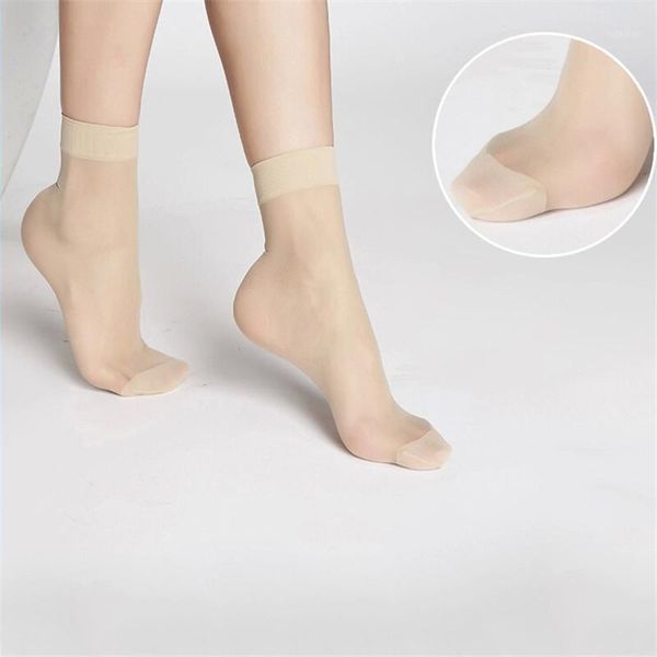 

10 pairs of women's short socks girls fine thin socks summer transparent crystal invisible elastic ankle sock female sox1, Black;white