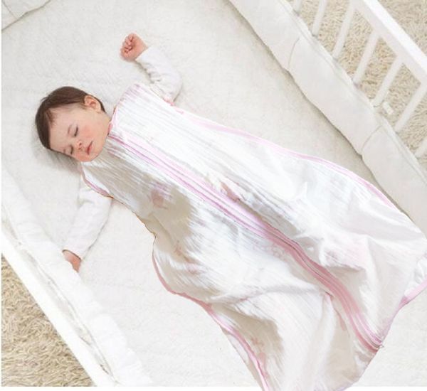

100% muslin cotton baby thin slumber sleeping bag mod for summer bedding baby saco de dormir para bebe sacks sleepsacks 201006