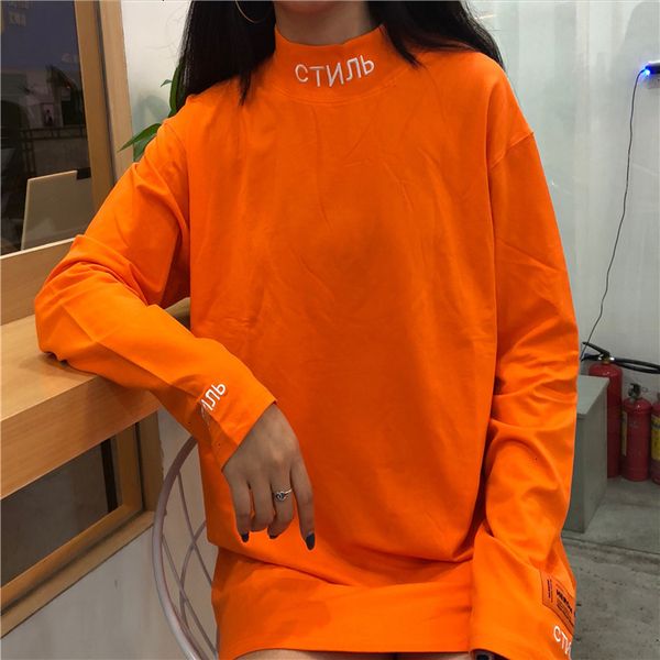 

18ss hp street crane long sleeve high collar embroidery men and women's ins sweater trend, Black;white