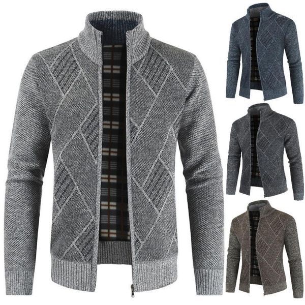 

winter men's casual fashion cardigan sweater jacket gray sweaters 2019 collar male thickening jacket1, Black;brown