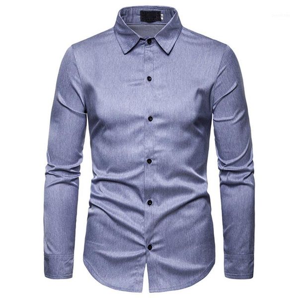 

pure blue classic men shirt spring 2020 brand fashion basic office casual long sleeve shirts men's clothes work business1, White;black