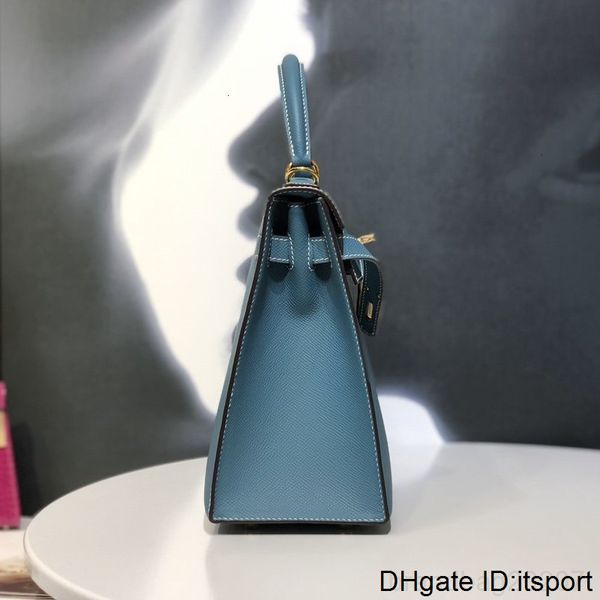 

fashion hand imported german epsom calfskin series designer luxury tote bag lady handbag wallet denim blue dhl ing