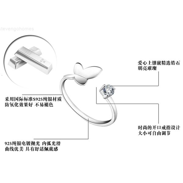 

rings sterling silver jewerly new dolphins dragonfly 925 wings of the angel love fox butterfly opening adjustable ring f