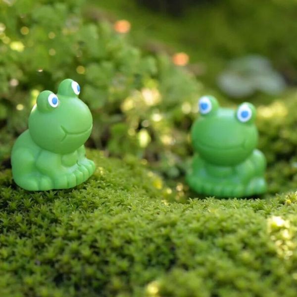 Acessórios Olho azul dos desenhos animados sapo pequeno ornamento Estatueta boneca de brinquedo caçoa o presente Moss Terrário Micro Paisagem da fada do jardim DIY Decoração LX35