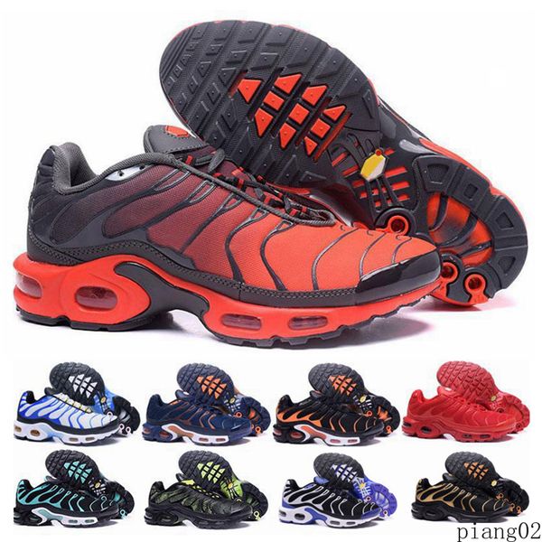 

2021 tn plus geometric active fuchsia black mens women running shoes grid print lemon lime bumblebee game royal trainers sports pi02