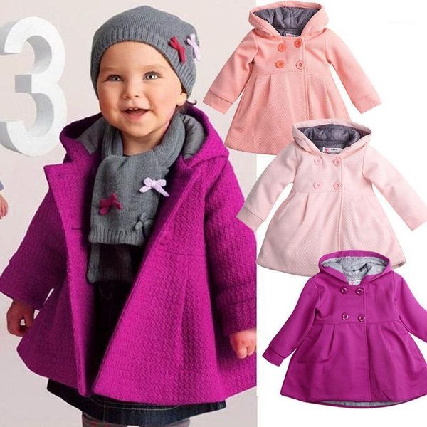 

jackets toddler kids baby girls warm trench coat hooded snowwear thick jacket clothes long sleeve autumn winter 1, Blue;gray