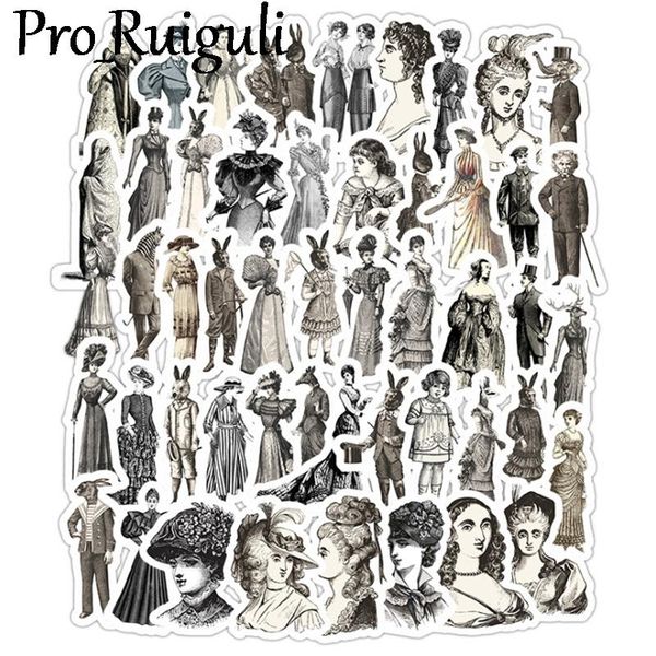 

50шт vintage средневековье дворец леди scrapbooking наклейки пакеты водонепроницаемая скейтборд чемодан гитары граффити таблички pasters jll