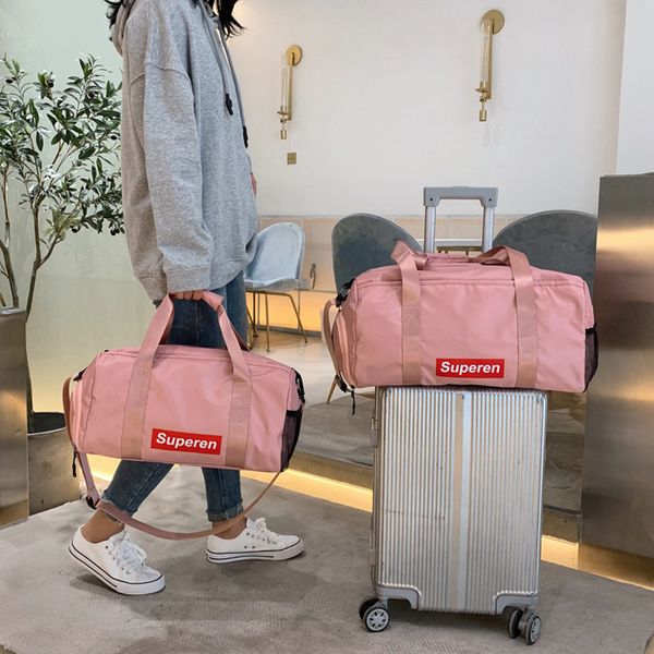 

fashion travel bag women's business trip short distance light luggage bag men's large capacity waterproof dry wet separation sport