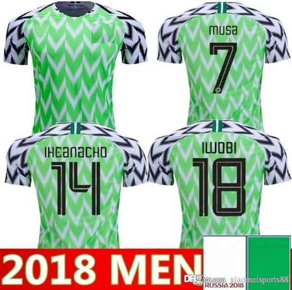 

2018 national team men home away soccer jerseys customized okechukwu okocha ahmed 7 musa 10 mikel iheanacho football shirt, Black;yellow