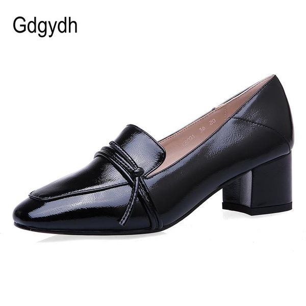 

gdgydh square toe shoes woman high heels pumps rubber sole ladies office shoes narrow band slip on mules pumps women big size 43, Black