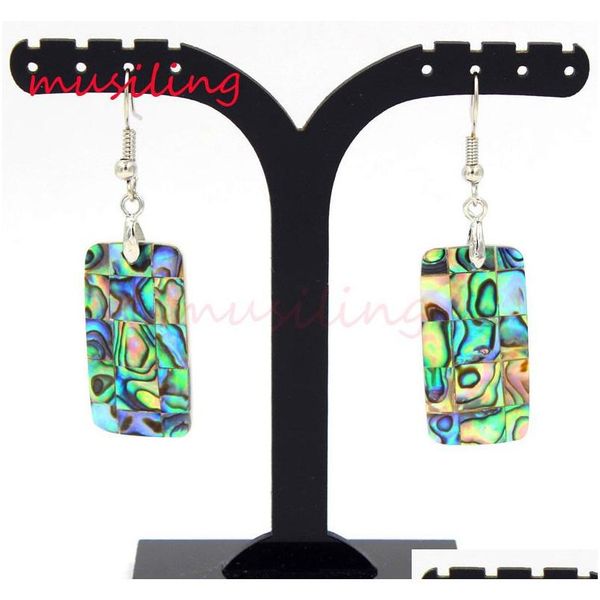 

rhombus round hollow natural abalone shell drop earrings charms ear accessories silver plated fashion sqczoj homes2007