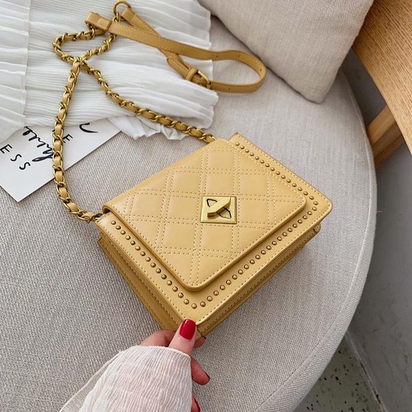 

new fashion korean style girl chain small square bag texture fashion single-shoulder crossbody bag
