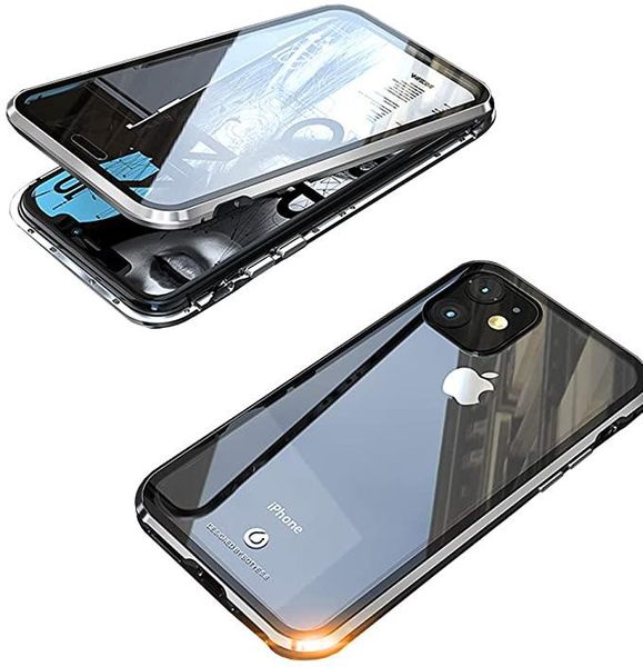 

360 magnetic metal case for iphone 12 se 11 pro max double side glass for iphone x xr xs max 7 h wmtruy