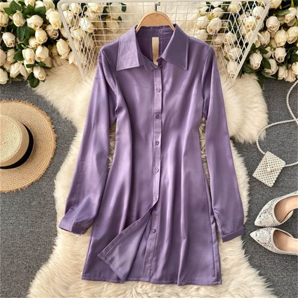 

2021 new feminine shirt skirt goddess fan xinji hollow backless temperament pure color dress 2zuu, White