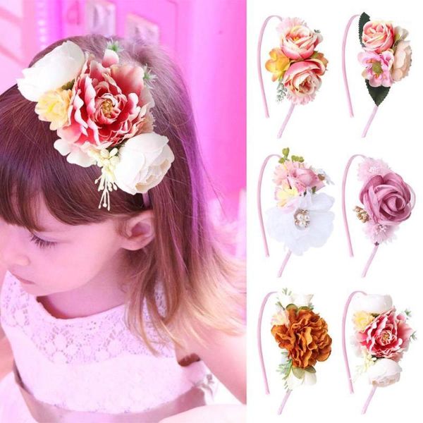

new design flower headband for girls summer floral hairband for pgraphy/wedding women flowe hair accessories1, Slivery;white