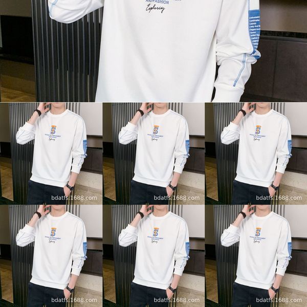 

мужской 2020 новой осени пальто мода длинного рукав футболка печатного экипаж шея свитер для мужчин пальто sweatert футболки свитера qfdfr, Black