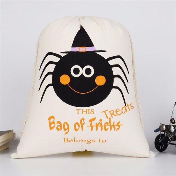 

halloween candy bag gift sack treat or trick pumpkin printed canvas bags hallowmas christmas party festival drawstri