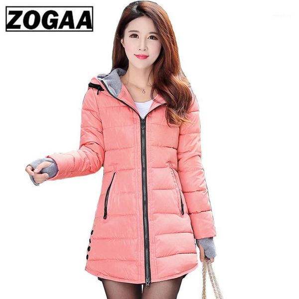

zogaa winter coat women long solid jacket women 2020 winter jacket 11 colors dress plus size s-4xl parka1, Black