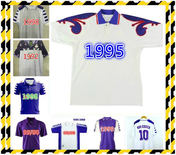 

fiorentina 1995 1996 retro soccer jersey vintage football shirt 95 96 florence classic maglia da calcio schwarz batistuta baiano rui costa, Black;yellow