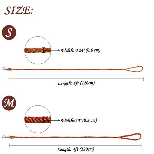 

dog leash rolled round leather braided lead leashes for small medium dogs walking running traini bbyxgv
