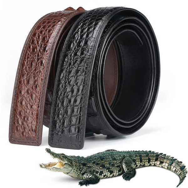

in 2020 manufacturers selling new alligator belt leather belt man crocodile men's, Black;brown