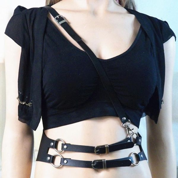 

2020 новых подтяжки sexy fetish set bondage платье свитер на тело ремней портупея готической упряжь красной черного пояса, Black;brown