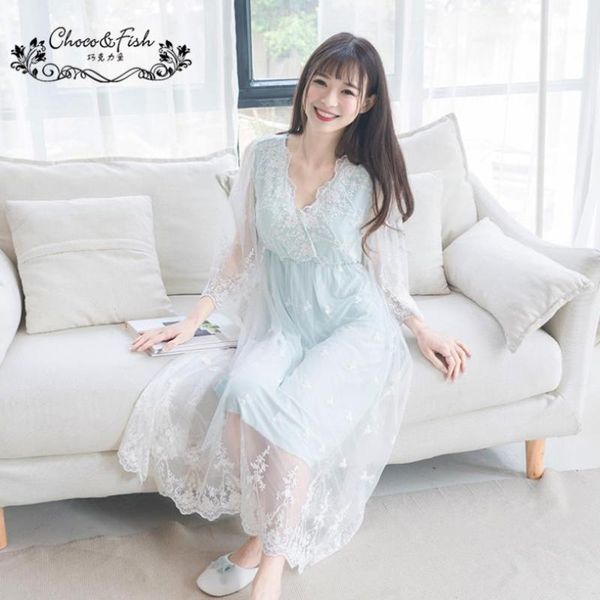 

korean sweet lace princess sleepwear summer mesh retro nightwear women 's home clothing wholesale wj1251, Black;red