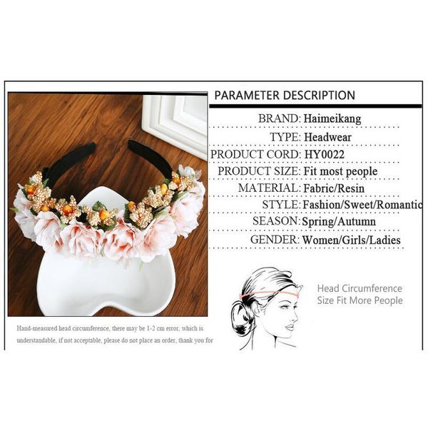 

haimeikang fashion women summer beach wreath rose flower crown headband beach floral garlands hair band bridal hair acc qylwww
