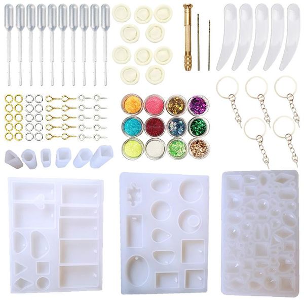 

qiaoqiao diy кулон ювелирные изливляющие формы силиконовые смолы ювелирные изделия формы набор diy изготовление инструментов ремесло подвеск, Black